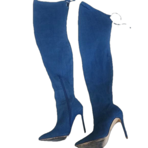 Liliana denim thigh high boots - Picture 4 of 8